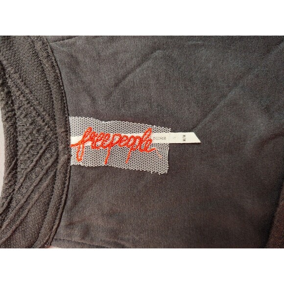 Women's Free People Textured Mesh Mini Dress Gray Medium - Picture 6 of 7